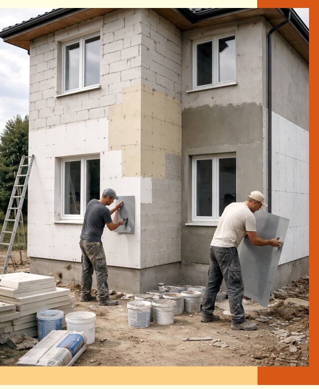Утепление дома из газобетона в Кузнецке от 4378 руб./м² — заказать у ТепломастерКнц
